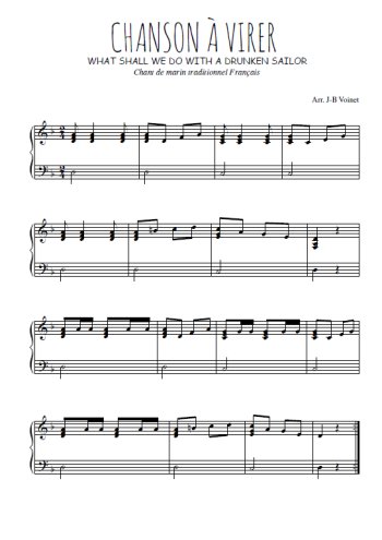 Téléchargez l'arrangement pour piano de la partition de Chanson à virer en PDF